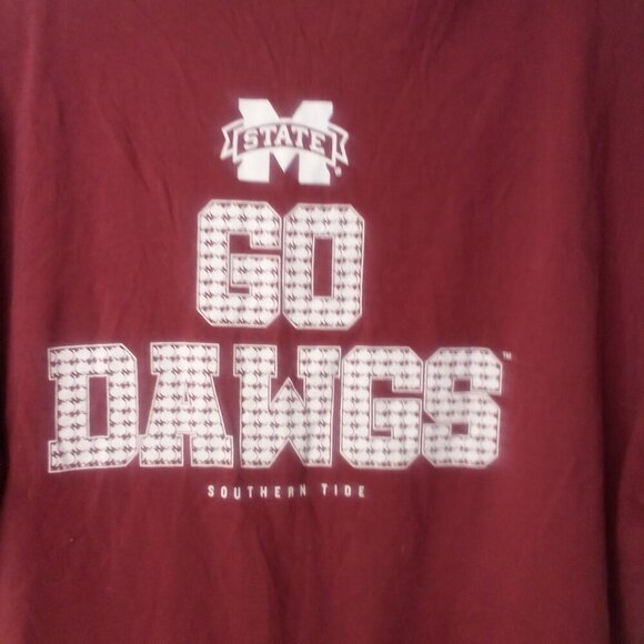 Southern Tide Mississippi State Shirt XL Go Dawgs Short Sleeve Pocket Red - Picture 12 of 14